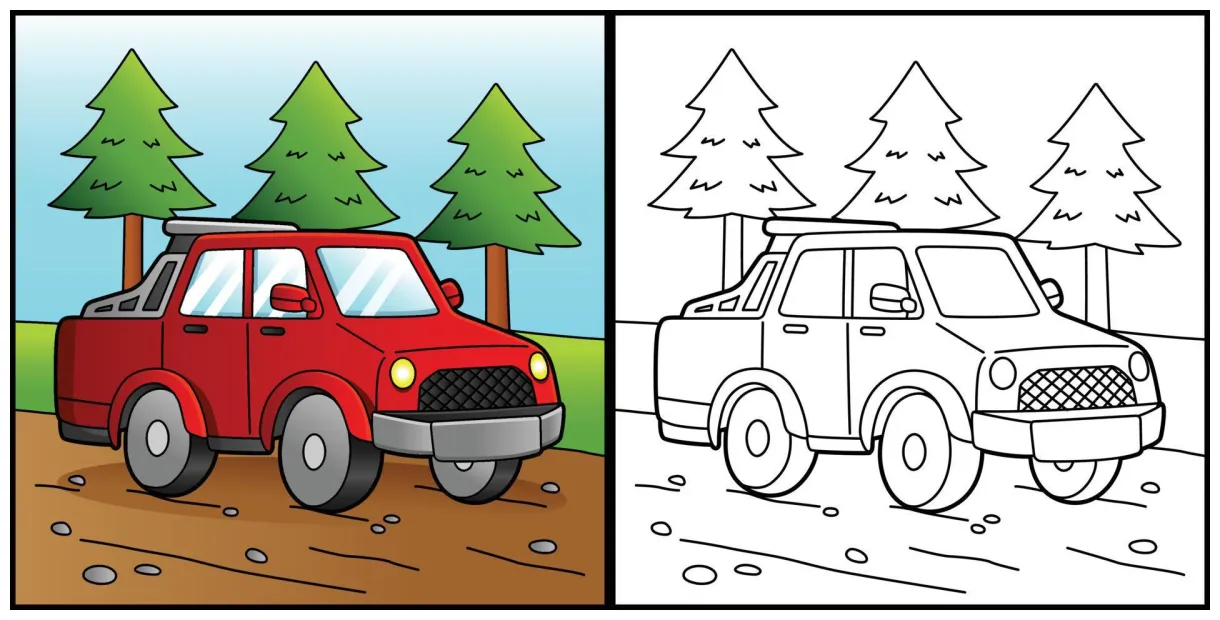 Off road truck coloring page vehicle illustration 6458123 vector art at