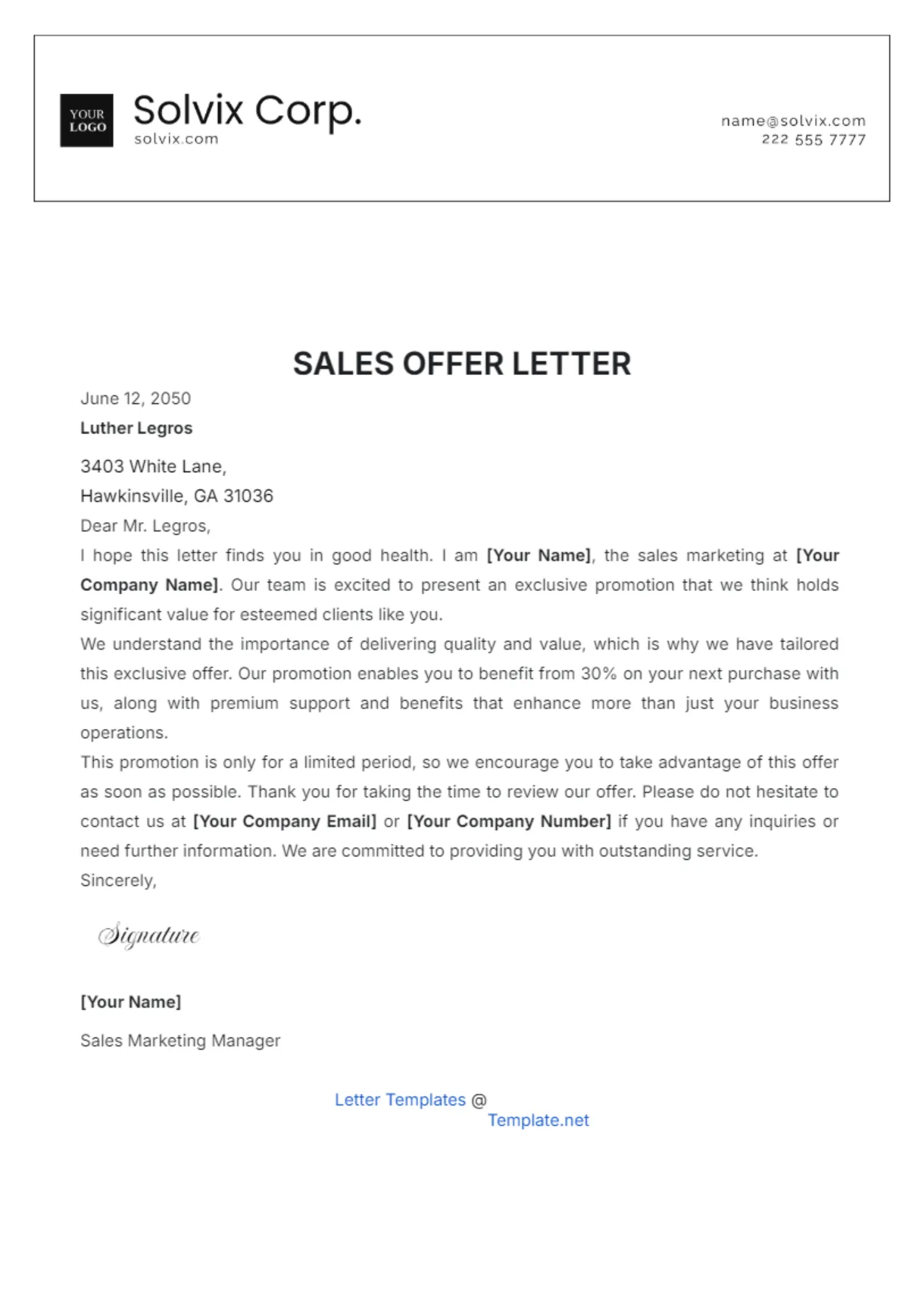 Free sales to edit online