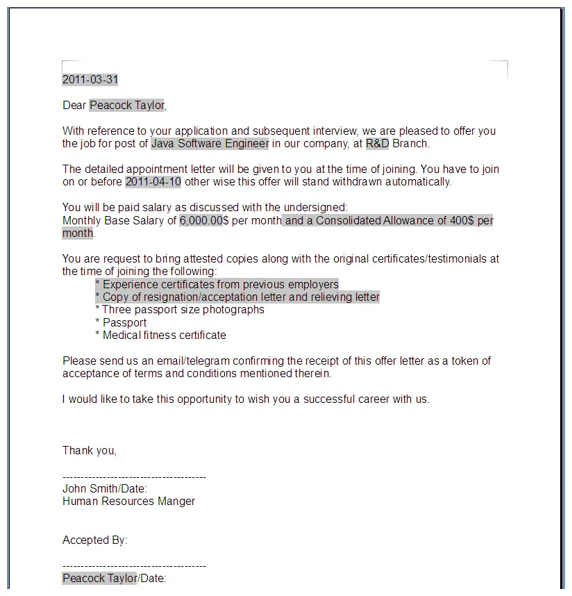 Free printable form generic