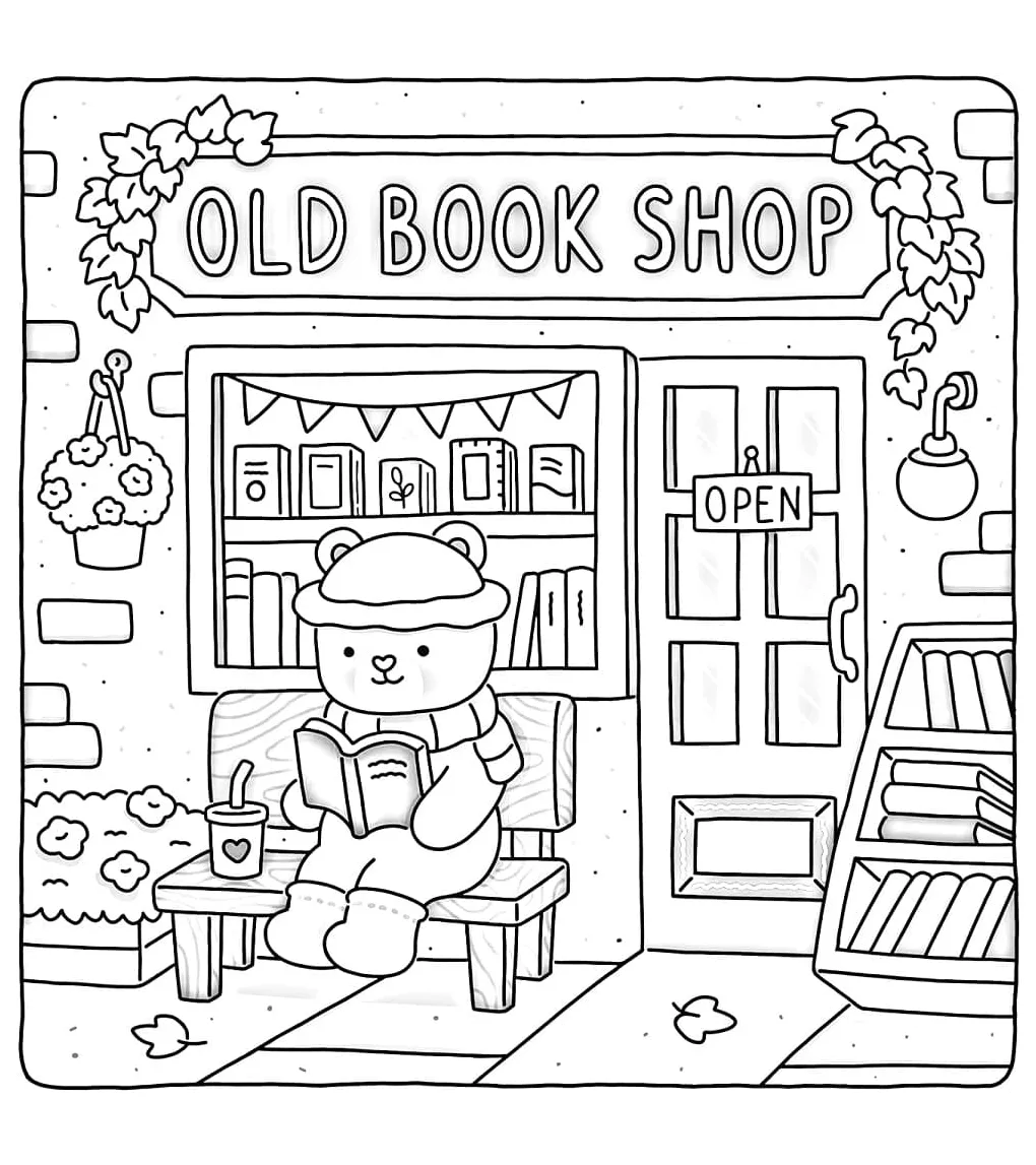 Coco Wyo Old Book Shop coloring page - Download, Print or Color Online