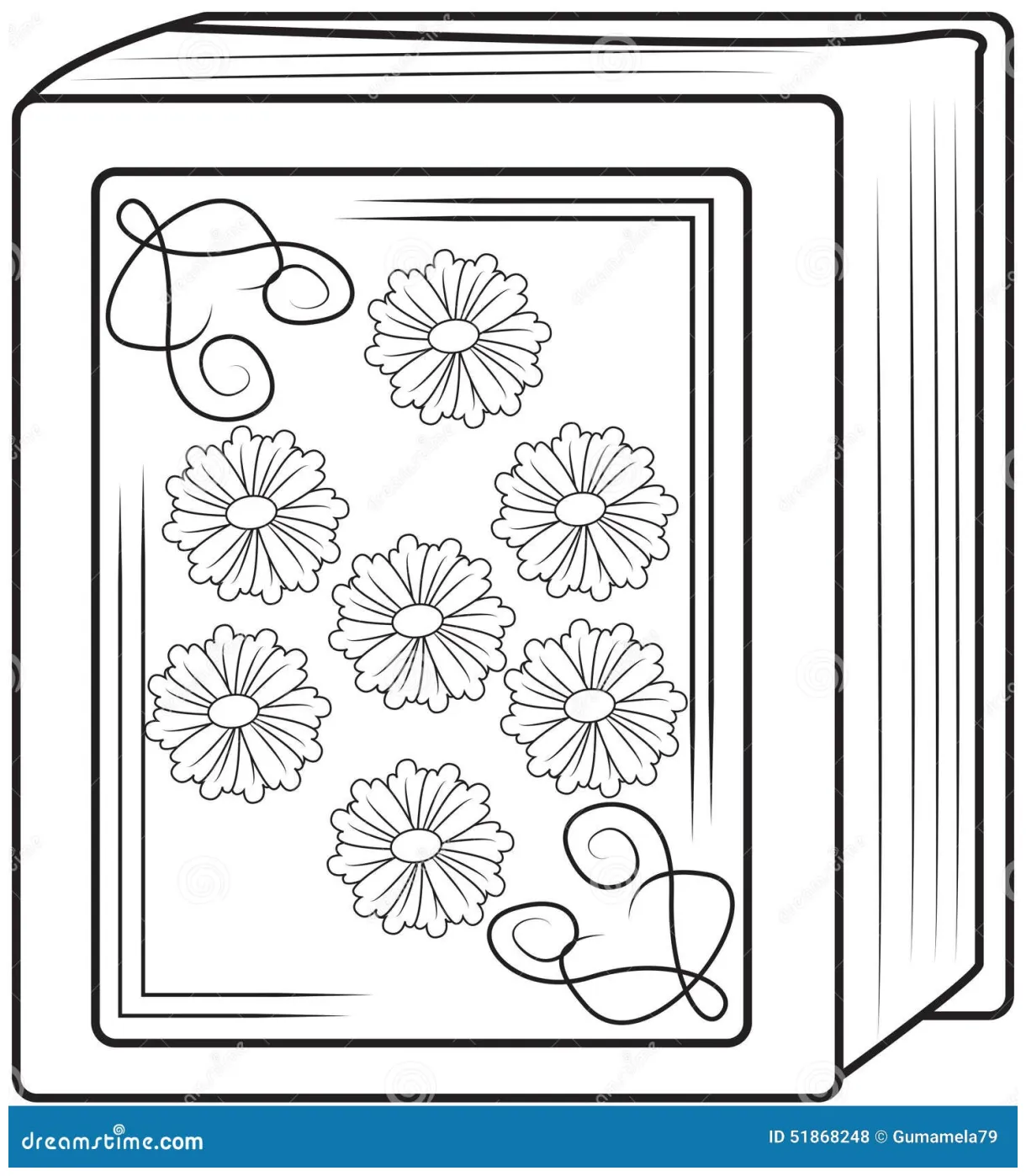 Old Book Coloring Page Stock Photo | CartoonDealer.com #51868248