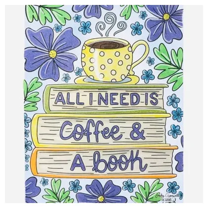 Book stack coloring page jpeg digital download, bookish coloring page