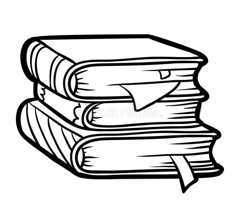 Coloring book, stack of books stock vector illustration of heap