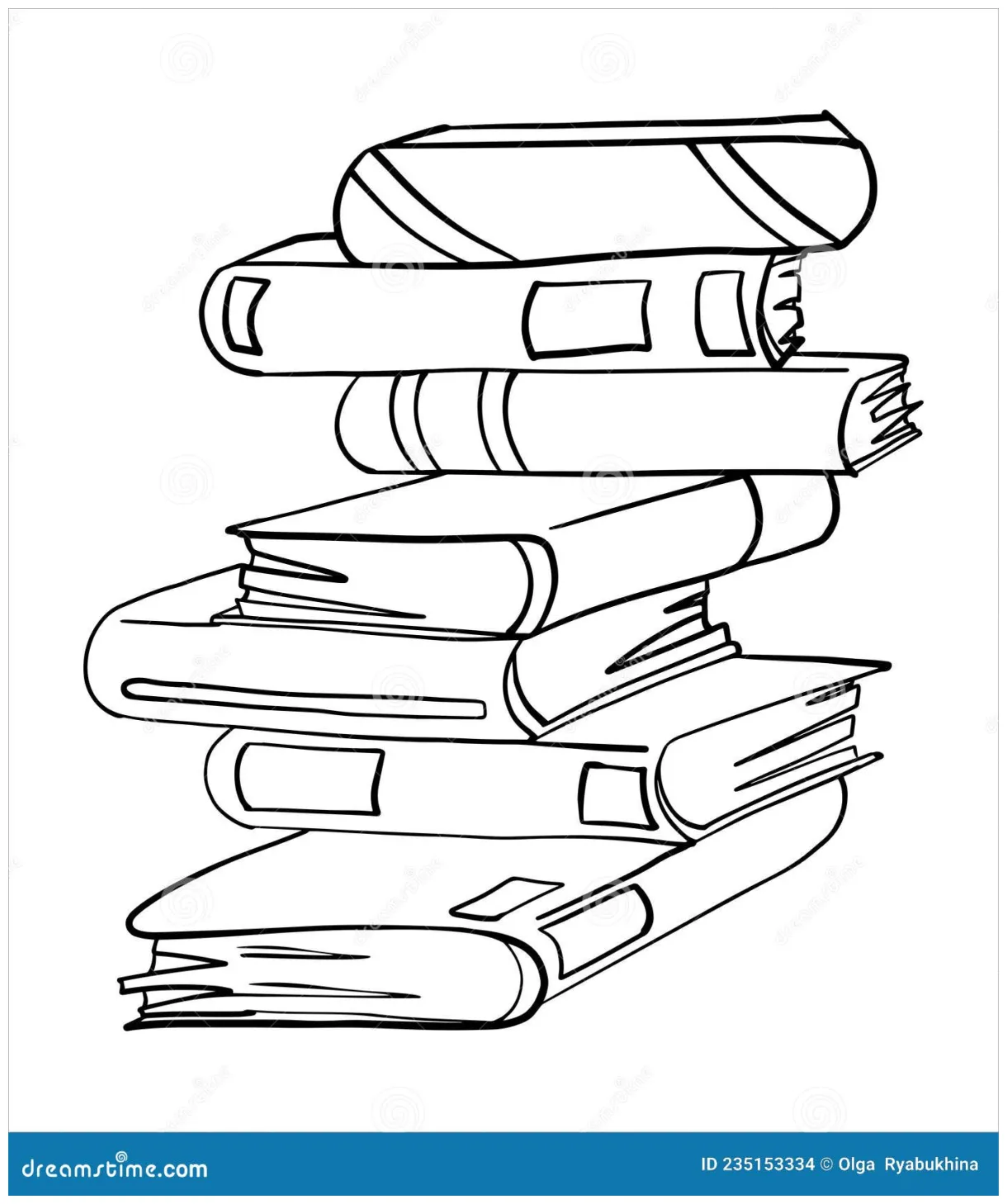 A stack of books. coloring stock vector. illustration of isolated