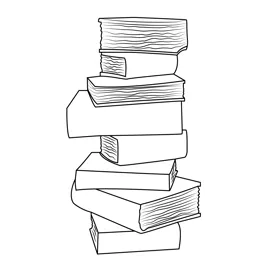Book stack coloring pages for kids download book stack printable printable coloring page
