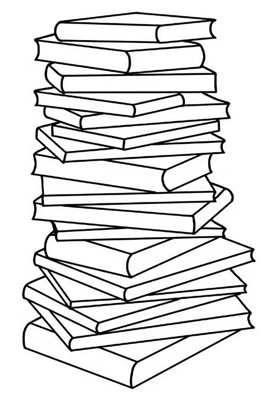 Stack of books coloring pages coloring home