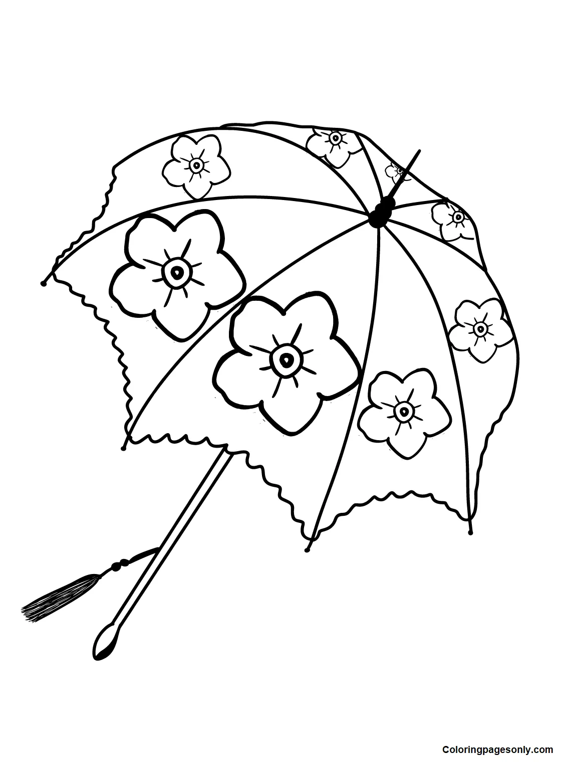 Free umbrella coloring page free printable coloring pages