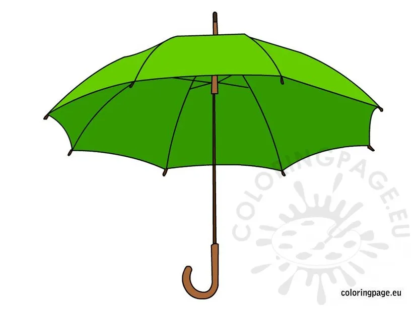Open umbrella coloring page