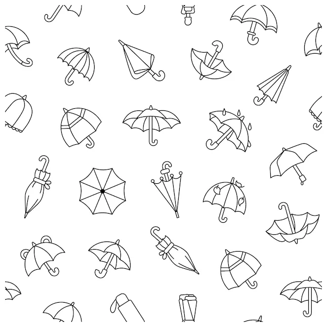 Premium Vector | Open and closed umbrella Coloring Page