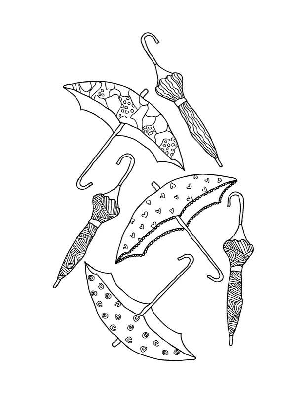 Printable umbrella coloring page
