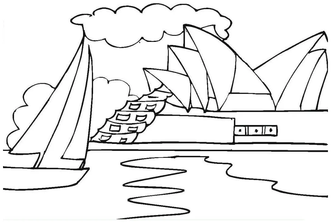 Opera house in sydney coloring pages coloring cool