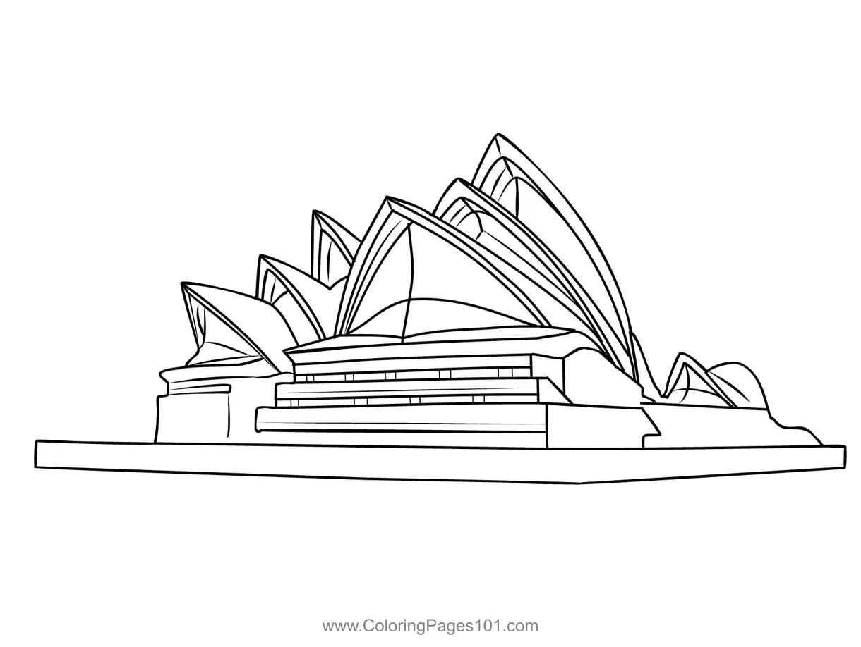 Sydney opera house australia coloring page for kids free australia