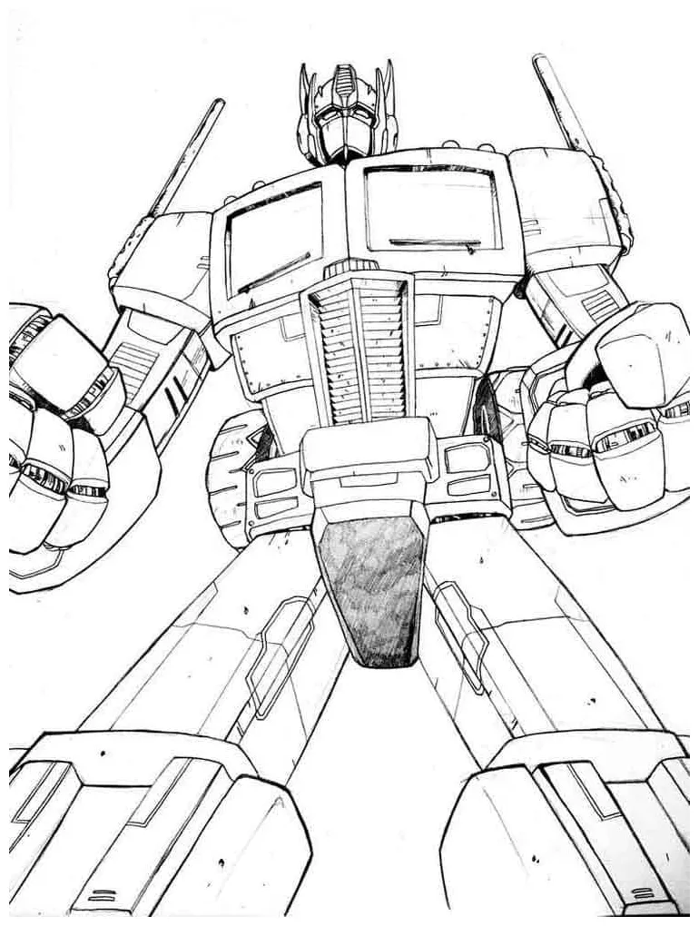 Optimus prime coloring page download, print or color online for