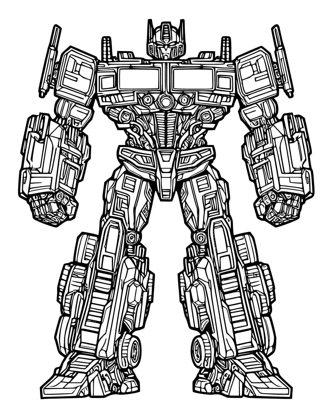 Optimus prime printable coloring page download, print or color online