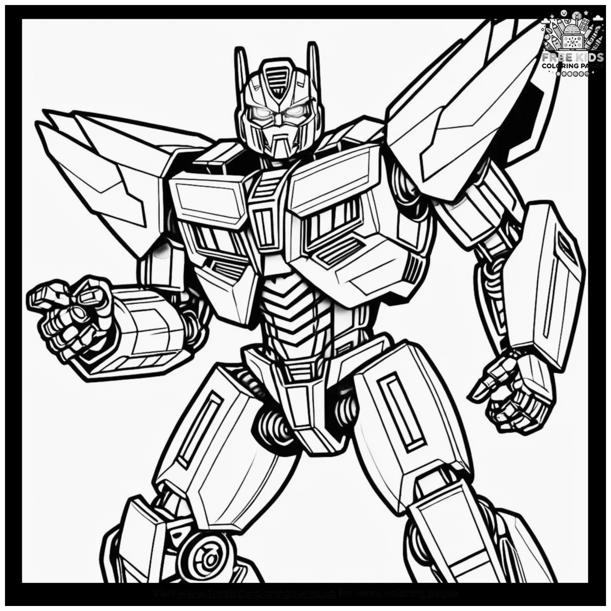 Heroic optimus prime transformer coloring pages for brave kids