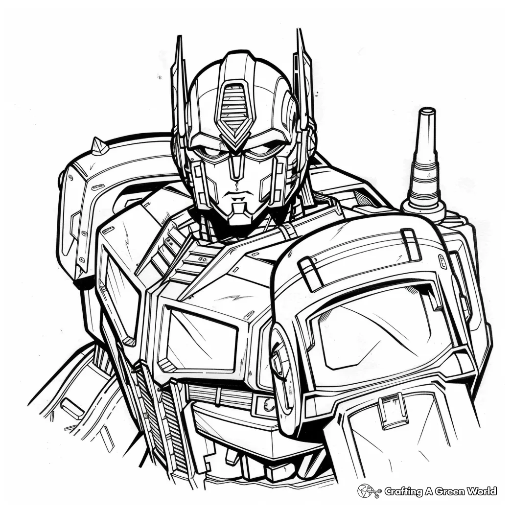 Transformers optimus prime coloring page