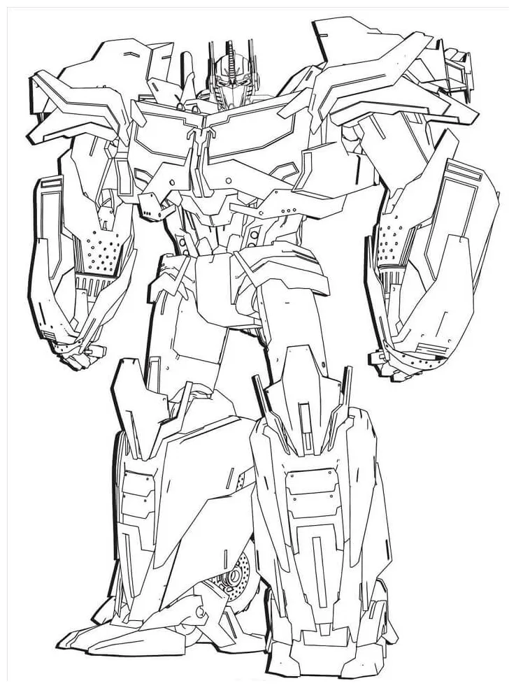 Optimus prime truck with trailer coloring pages