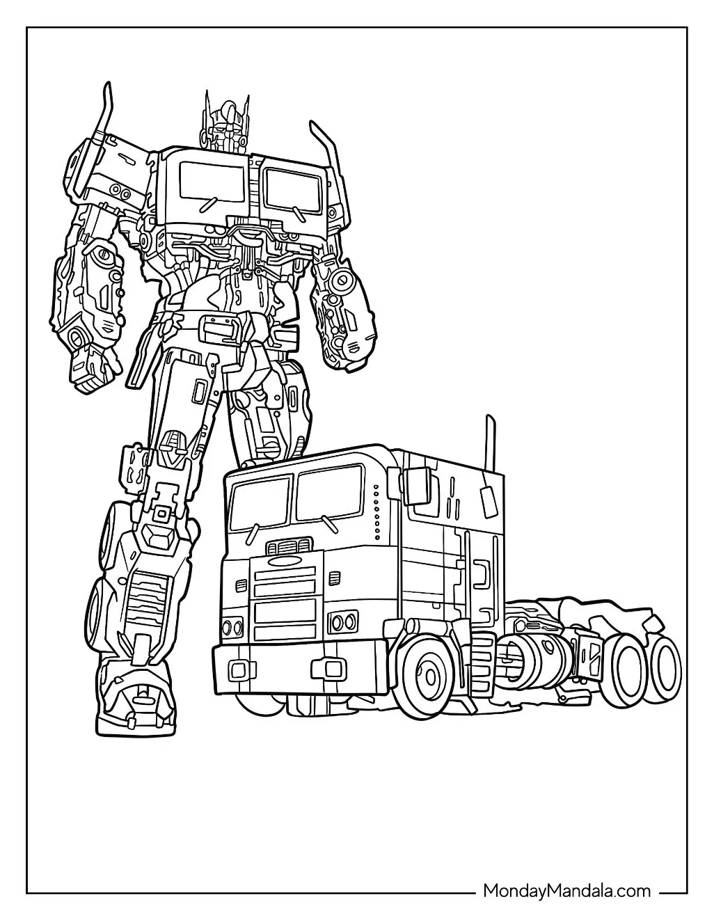 26 optimus prime coloring pages free pdf printables
