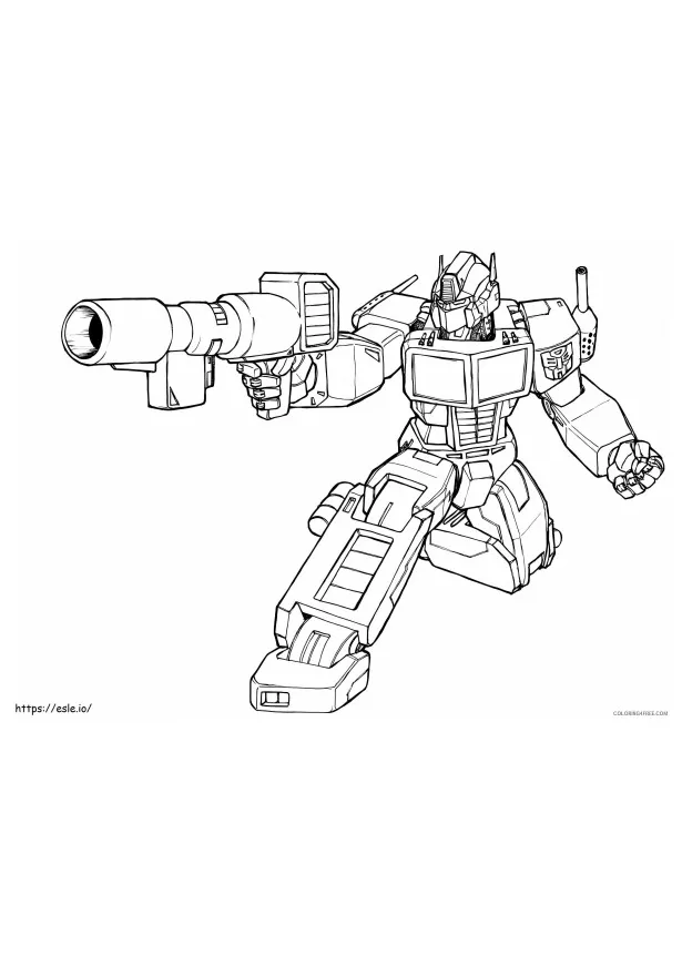 Optimus prime truck coloring illustration of semi trailer truck on