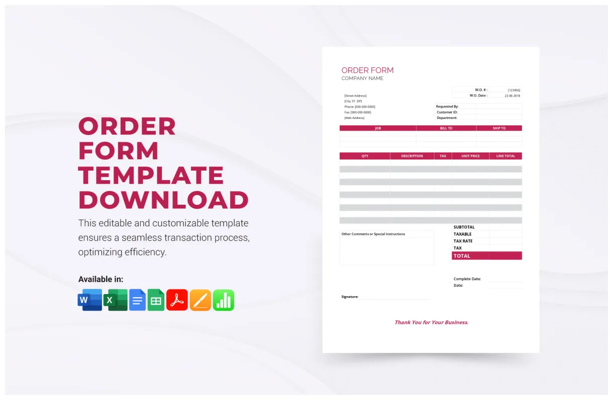 Wholesale to download template