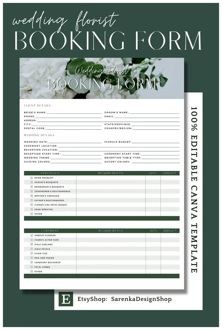 Florist wedding smart template maker