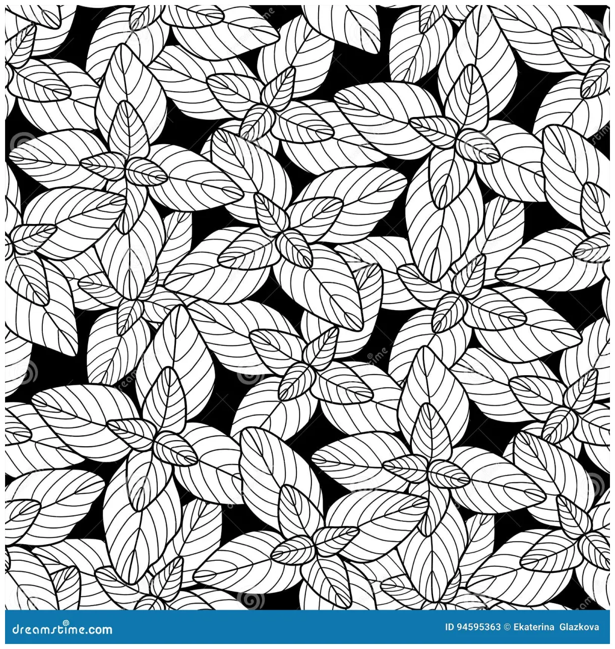 Graphic oregano pattern stock vector. illustration of black 94595363
