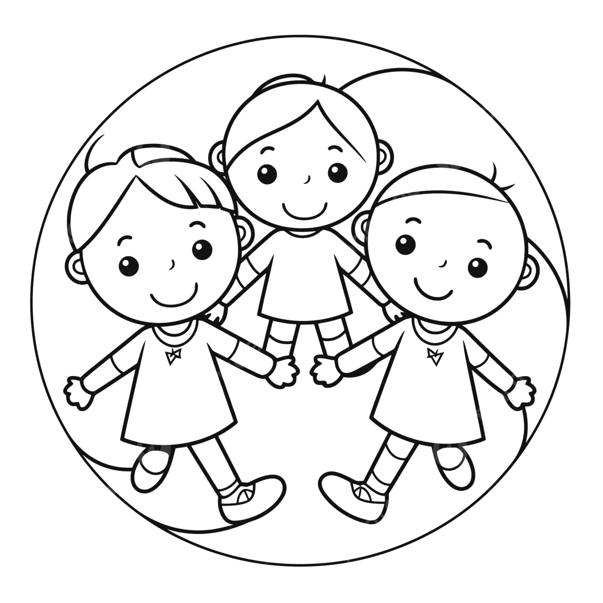 Free Kids Holding Hands Coloring Pages [2025]