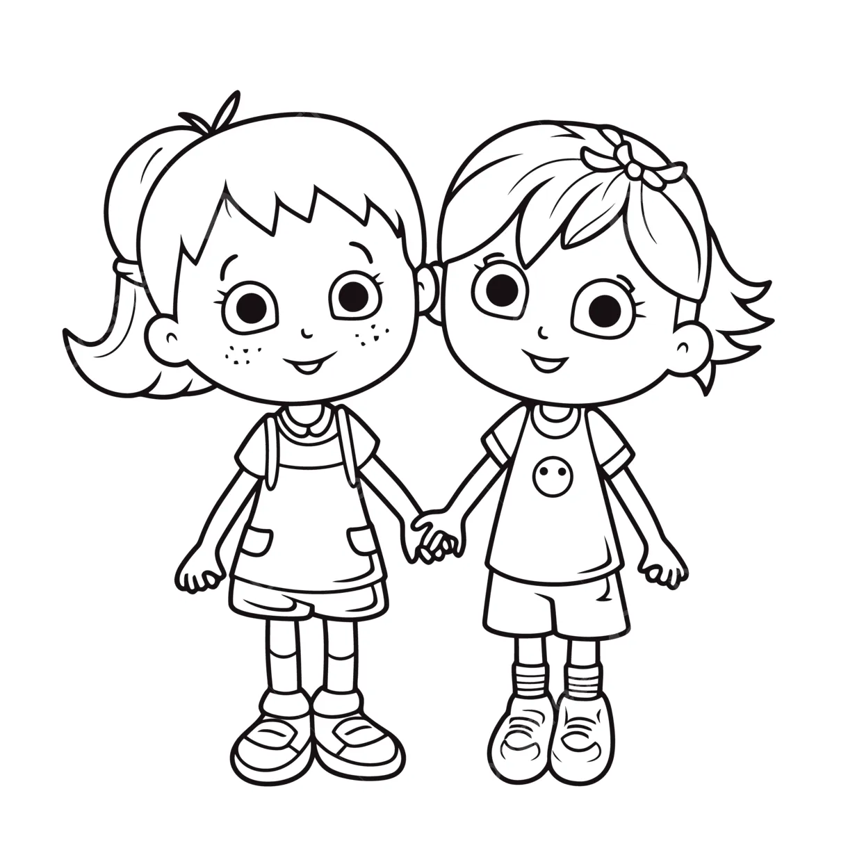 Children Holding Hands Coloring Pages [2025]