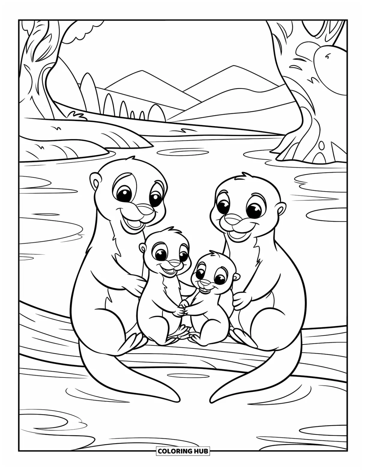 65+ Otter Coloring Pages for Kids & Adults (Free Printable PDFs)