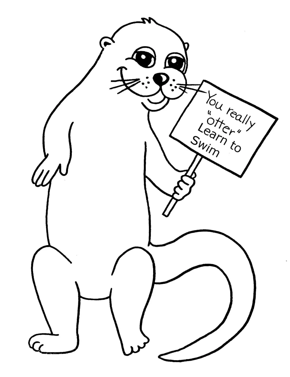 Otter Holding Table coloring page - Download, Print or Color Online for