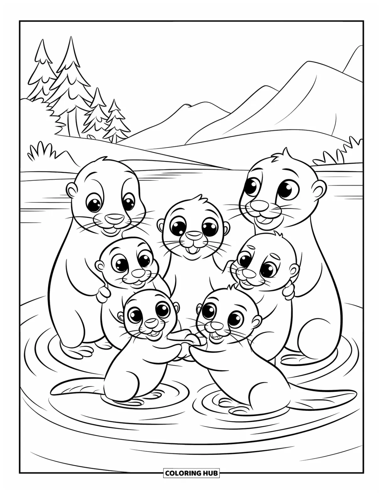65+ Otter Coloring Pages for Kids & Adults (Free Printable PDFs)