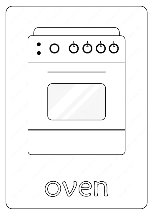 Printable Oven Coloring Page - Book PDF