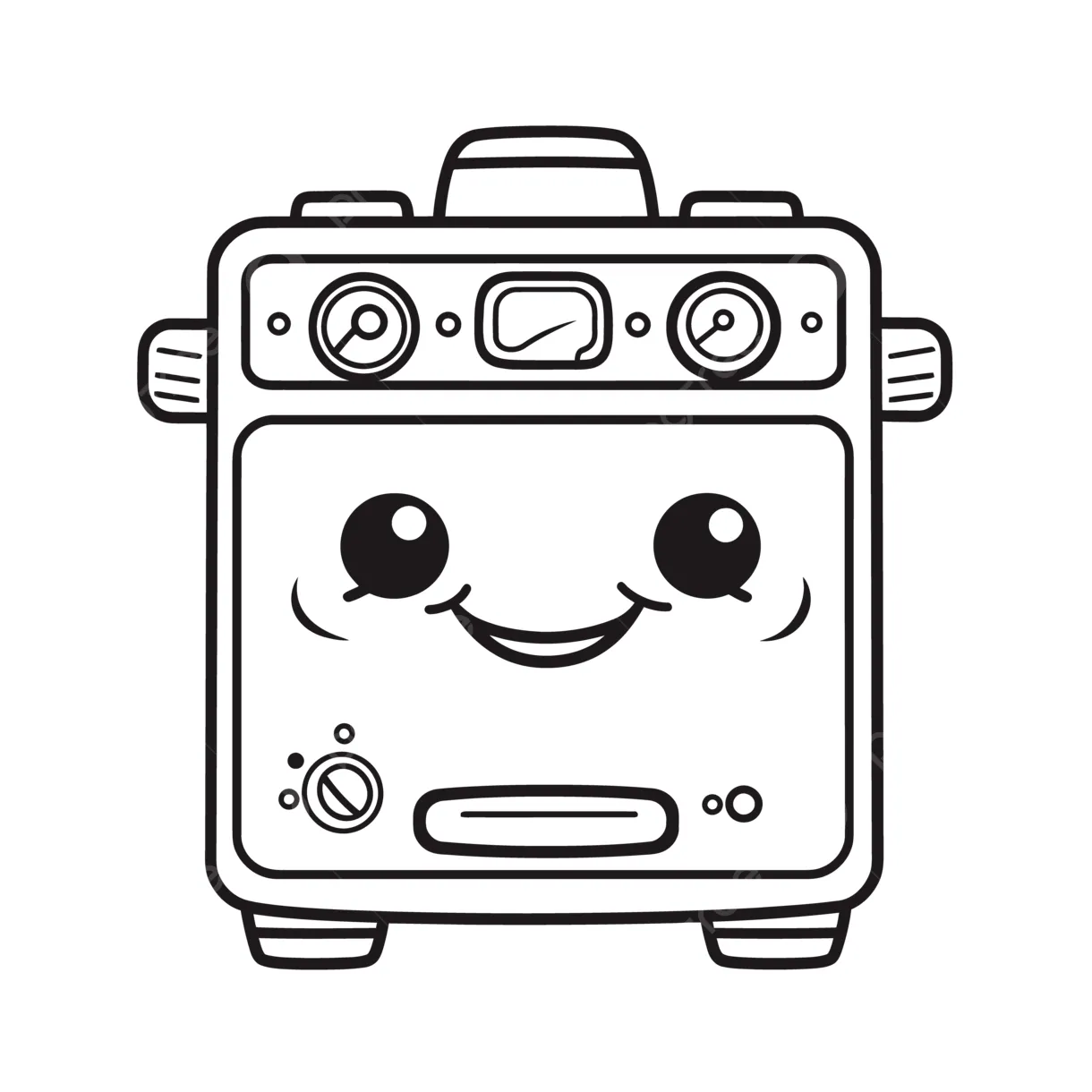 S an oven outline drawing on a white