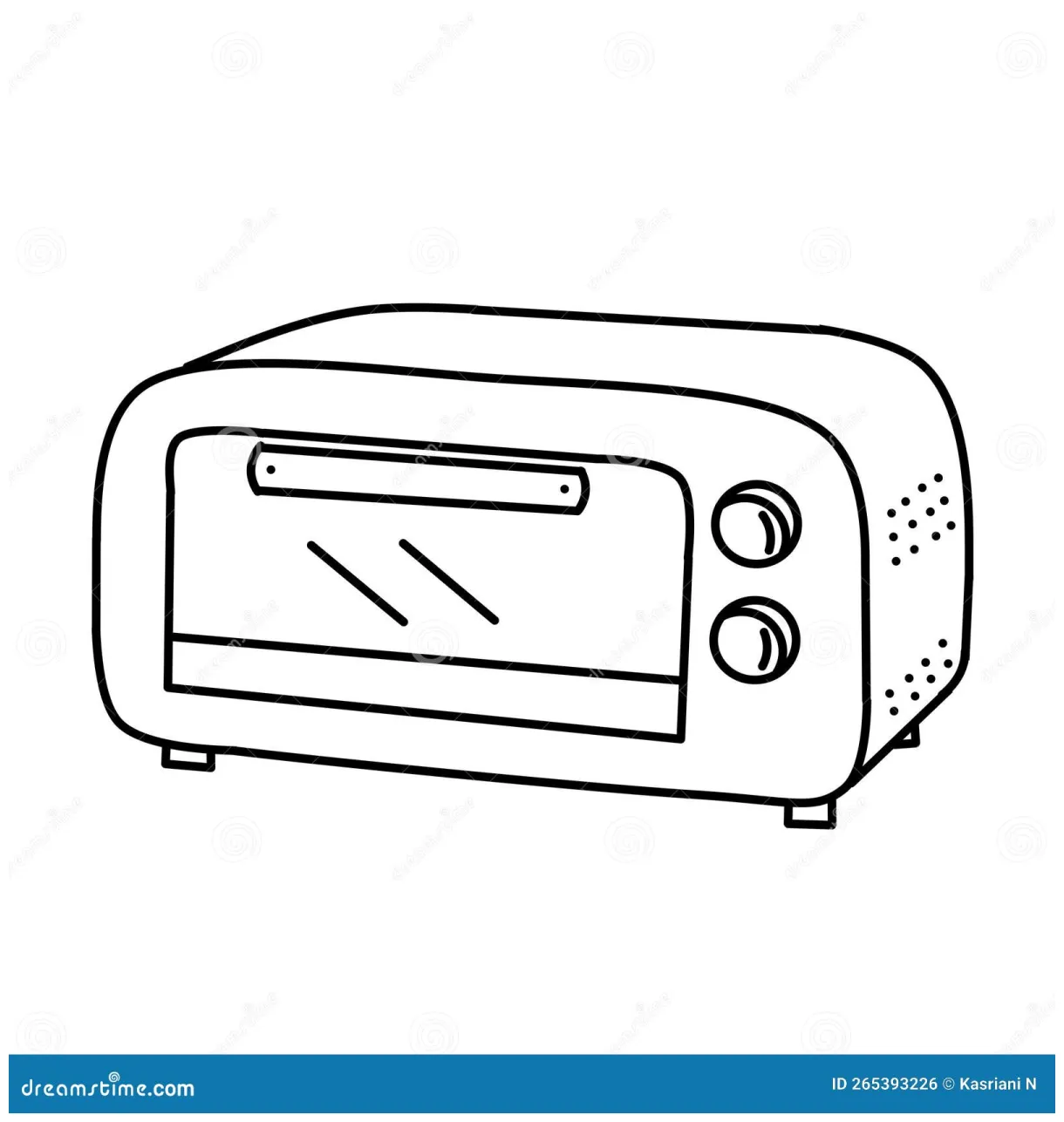 Electric oven for coloring. coloring page for kids. home appliances