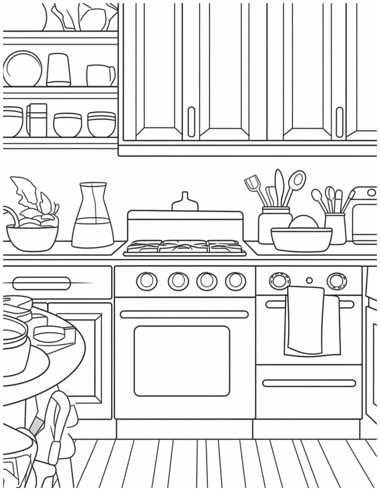 S an oven outline drawing on a white