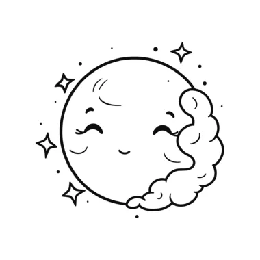 Moonlight coloring page png transparent s vector