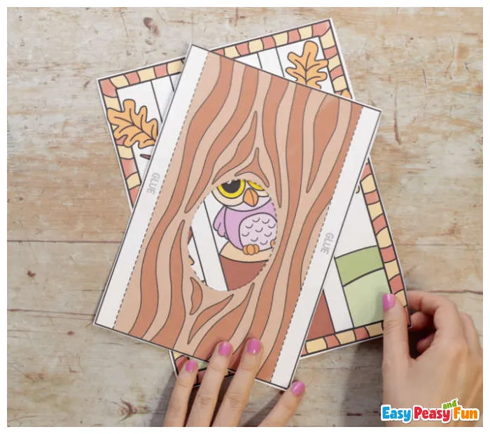 Owl 3D Coloring Page Craft Template - Easy Peasy and Fun