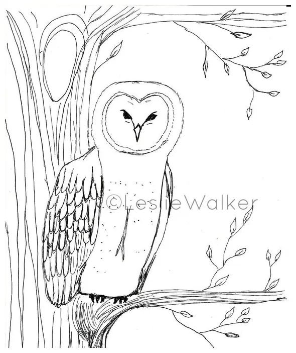 Items similar to owl in tree coloring page digital download on etsy