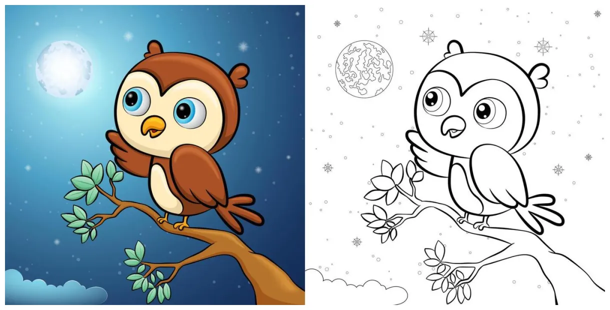 Tree coloring page vector art, icons, and graphics for