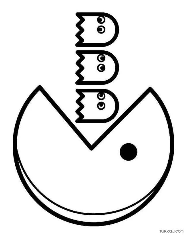Pac Man Coloring Page » Turkau