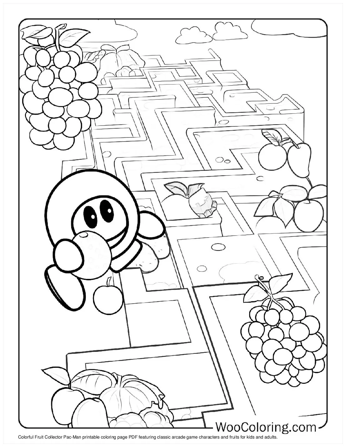 100+ Pac-Man coloring pages (FREE) Printable PDF | Woo Coloring