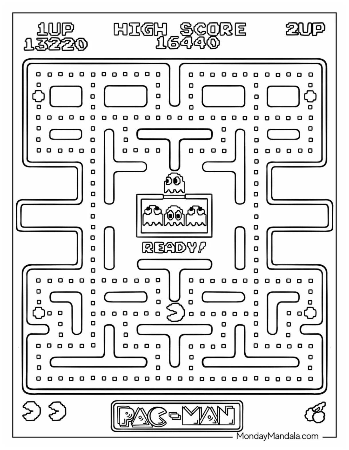 20 Pac Man Coloring Pages (Free PDF Printables)