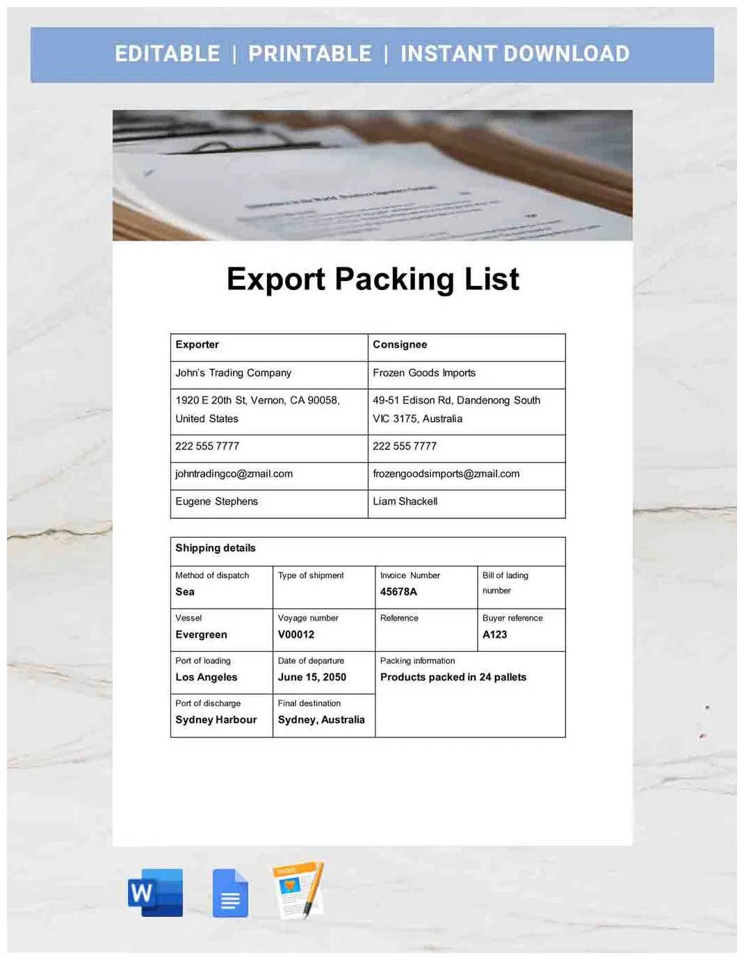 Packing List Template For Export - prntbl.concejomunicipaldechinu.gov.co