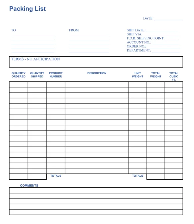 Packing Checklist Template - 5 Printable Packing Lists