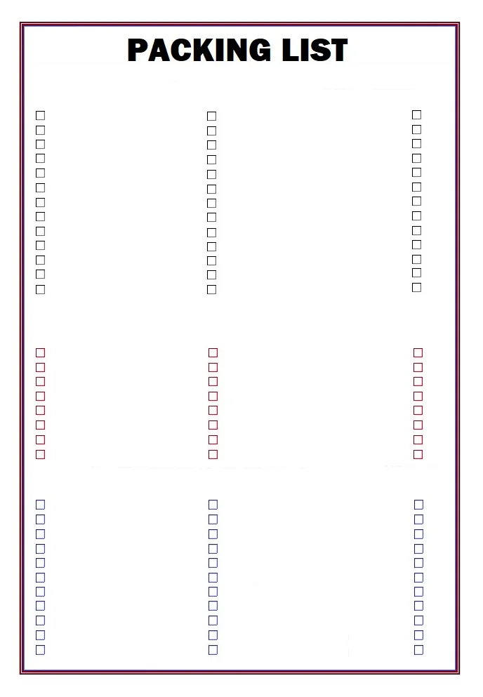 Packing List Template | Free Word and Excel Templates