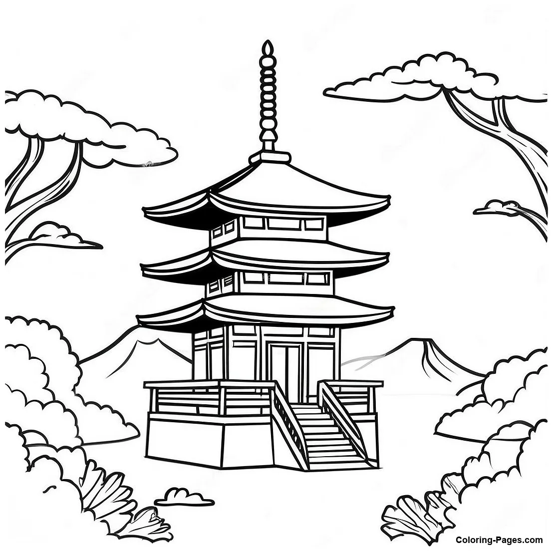 Traditional japanese coloring-pages