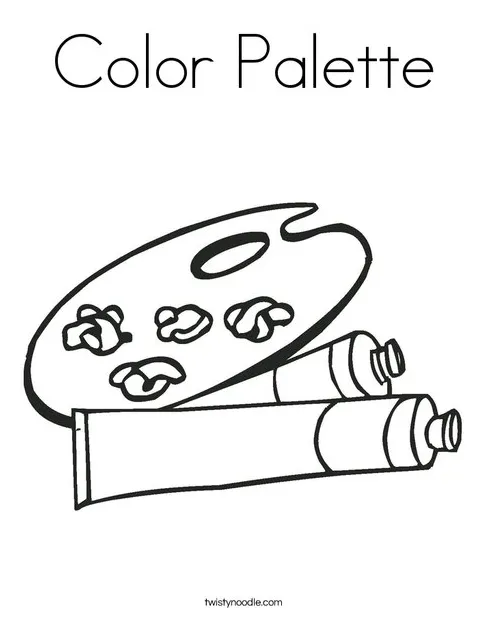 Color palette coloring page twisty noodle