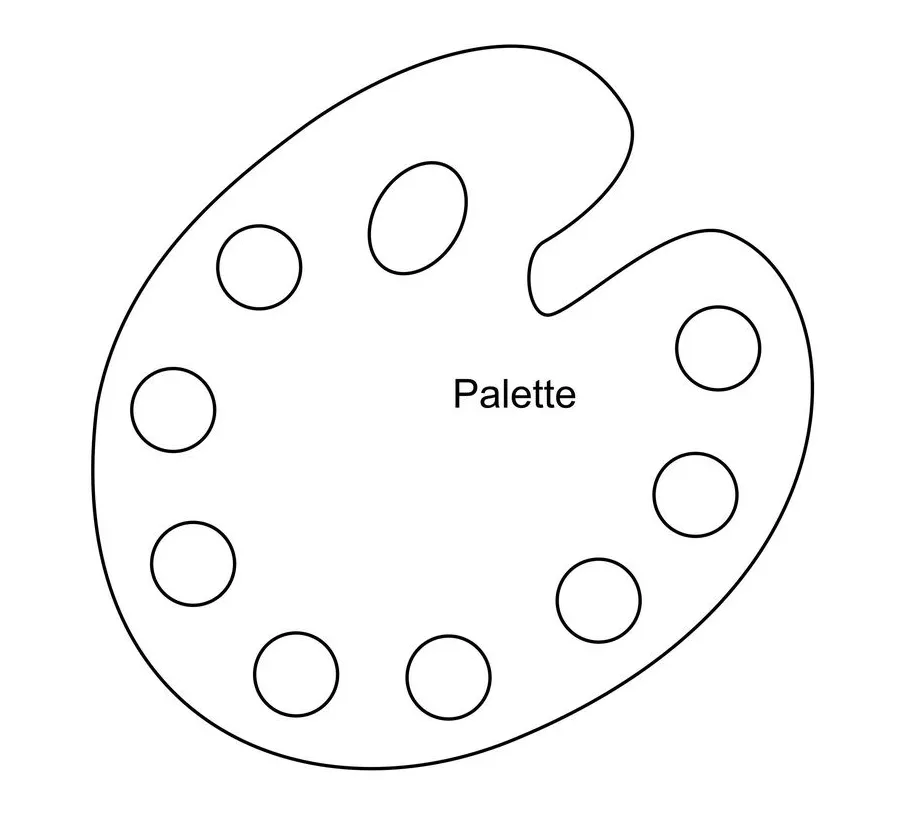Art palette coloring page coloring pages