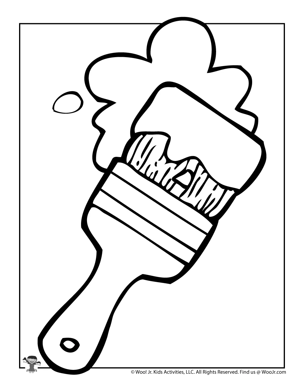 Paint brush preschool coloring sheet. woo! jr. kids activities
