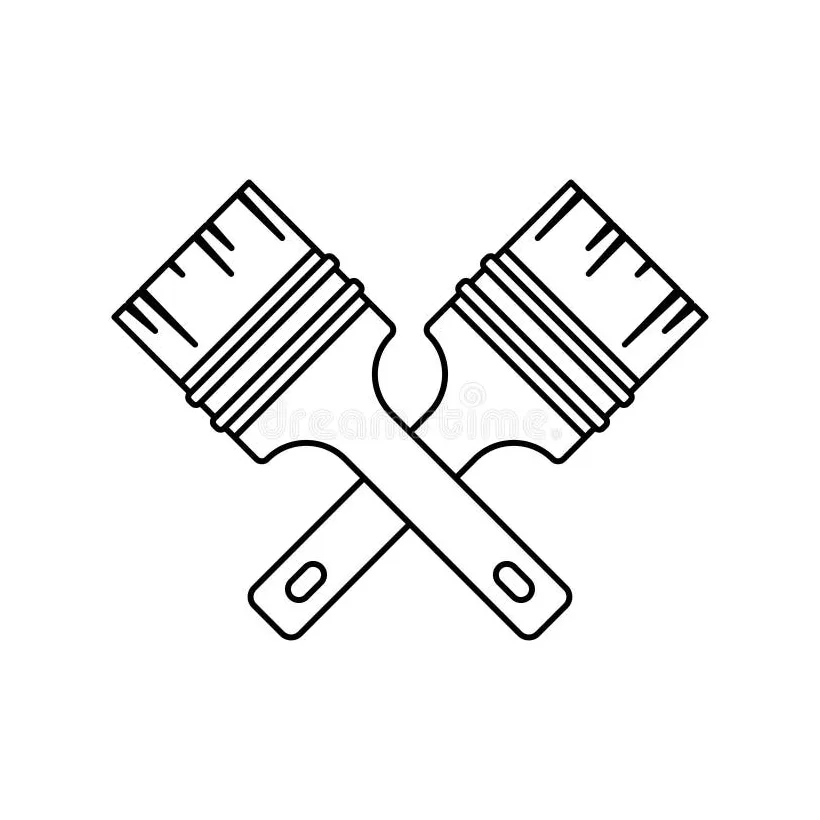 Coloring page with paint brush for kids stock vector illustration of